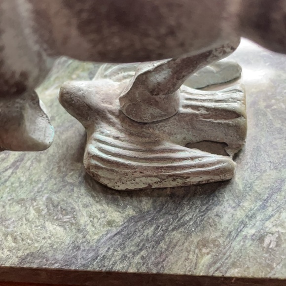 Bronze Running Horse Statue on Green Marble Base - Picture 8 of 10